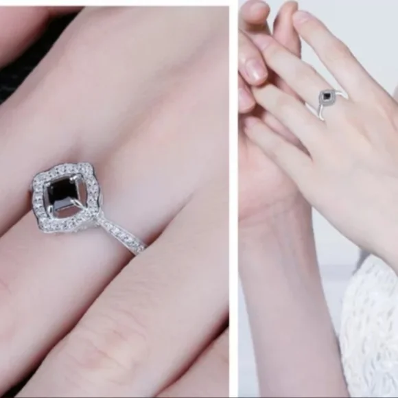 Sapphire sterling silver ring size 8 - Picture 4 of 5